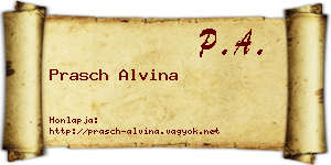 Prasch Alvina névjegykártya